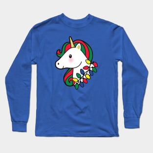 Christmas Unicorn With Lights Long Sleeve T-Shirt